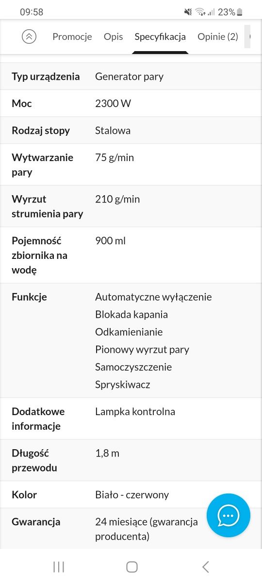 Generator pary elektrolux