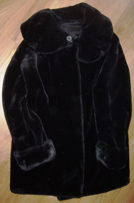 krótkie cieplutkie futerko damskie sztuczne czarne rozmiar XL