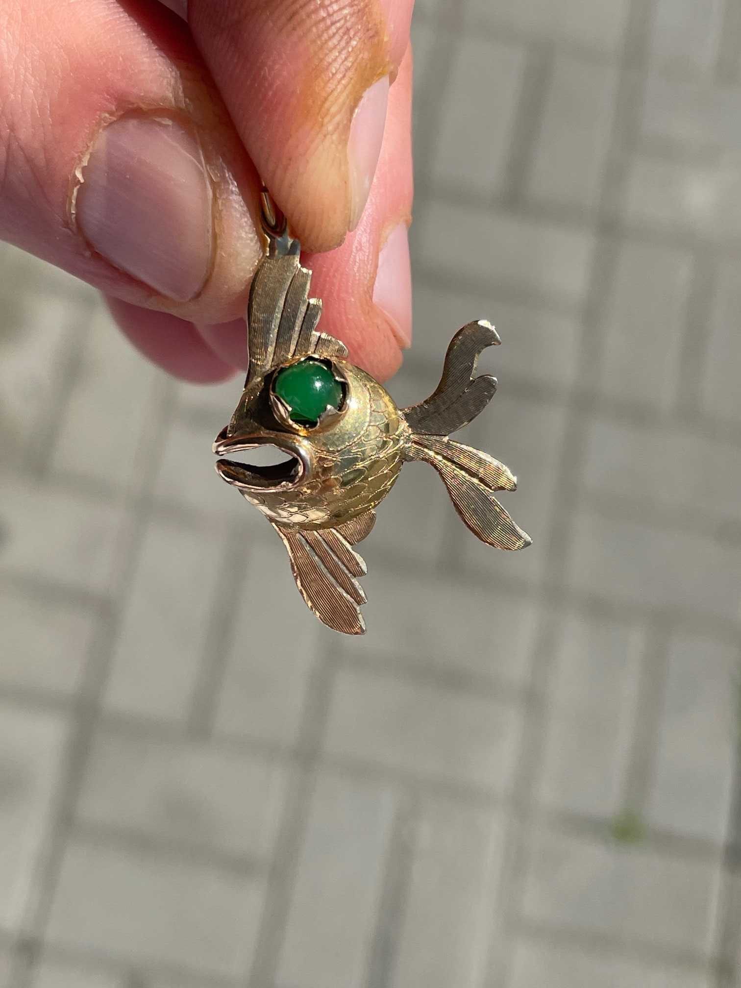 Złota zawieszka wisiorek Ryba Pirania 18kt 3,7g