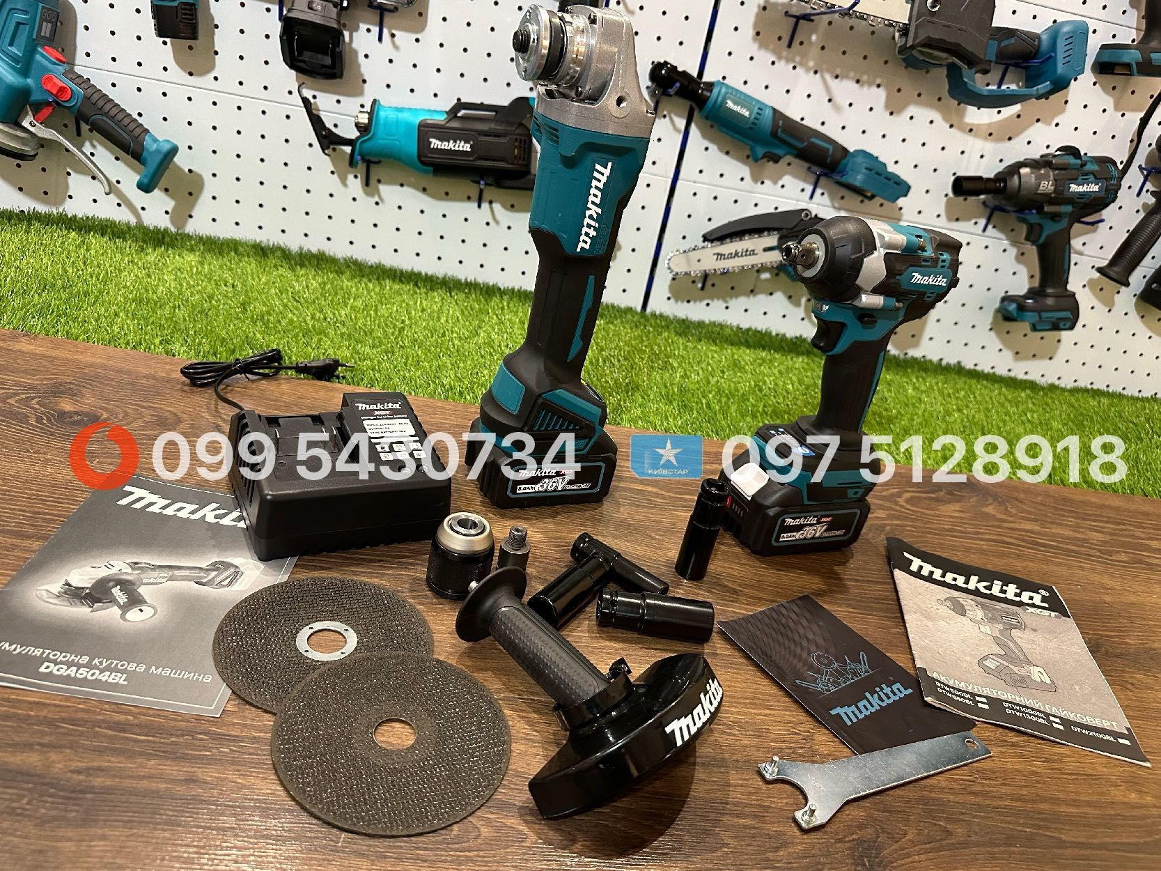 Набір акумуляторний Makita Болгарка DGA504BL Гайковерт DTW500BL 36V8Ah