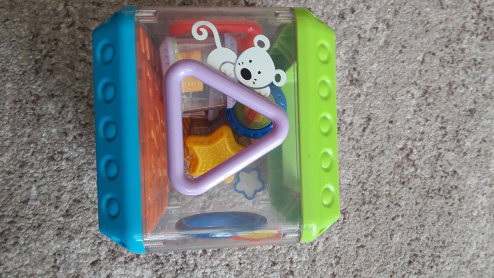 Grające wiaderko Fisher Price sorter + wieża z klocków