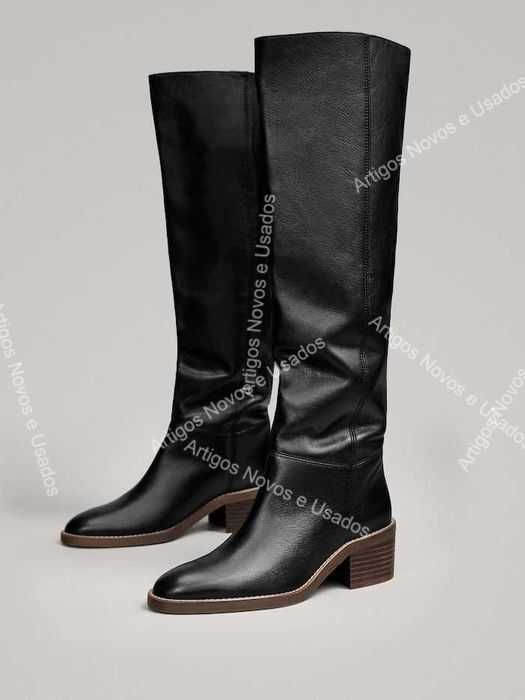 Botas cano alto Massimo Dutti___NOVAS