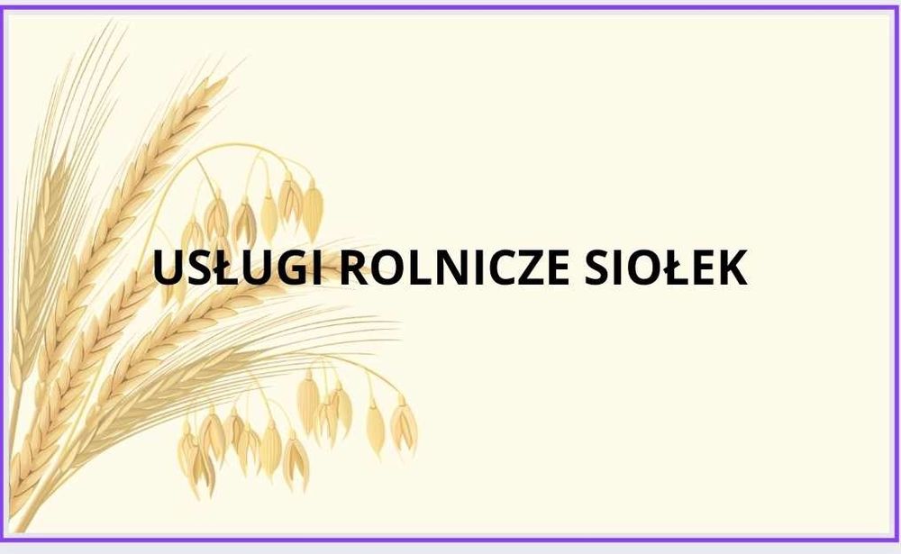 Siew zboża rzepaku bobiku Usługi rolnicze