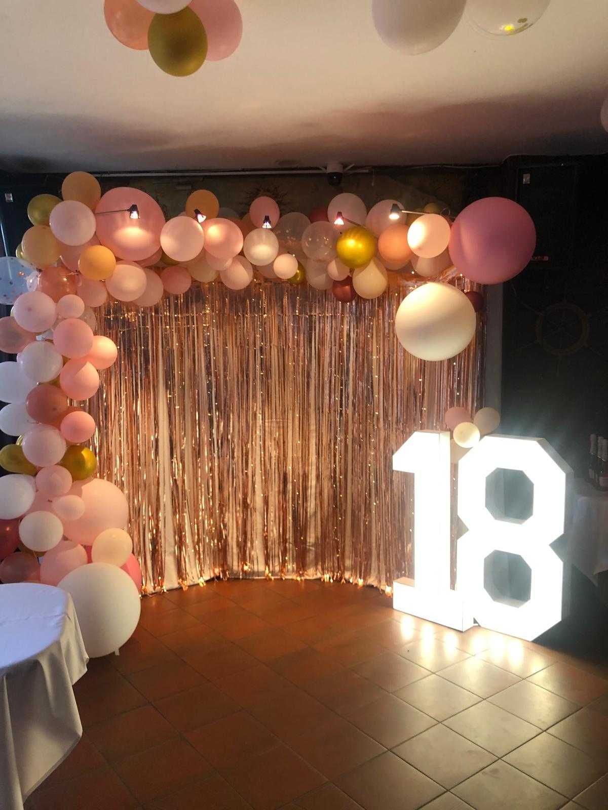 PARTY BOX - Podświetlane Cyfry Led + Ścianka 3m x 2.2m