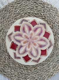 Podkładka ceramiczna, mozaika, rękodzieło, średnica 20 cm