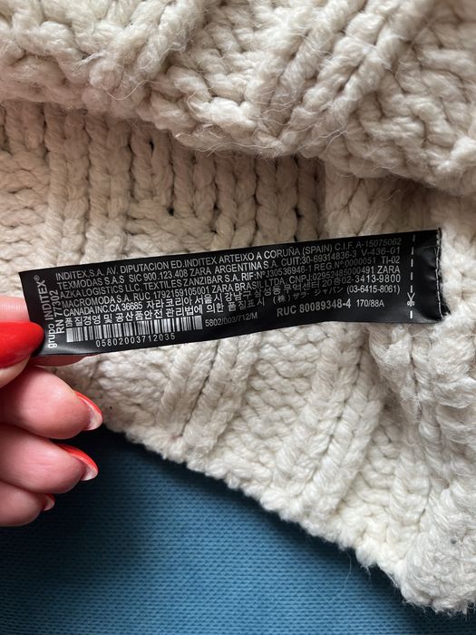 В’язаний светр Zara оверсайз молочний