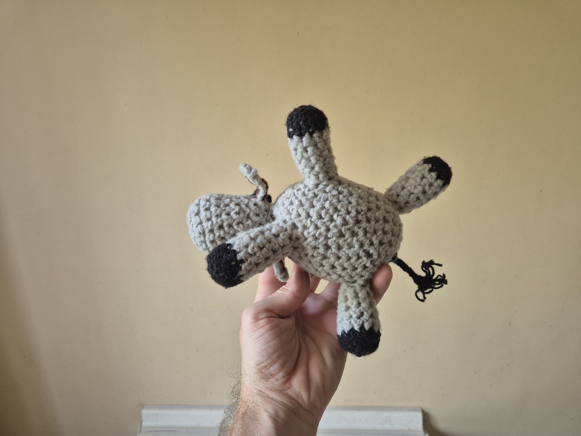 Krowa miś robiony na szydełku ręcznie hand made maskotka