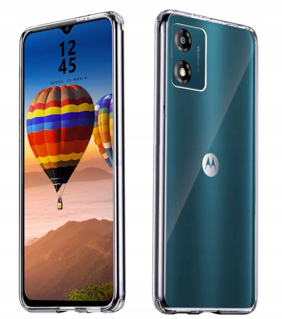 Etui transparentne do Motorola Moto E13 + Szkło Hartowane