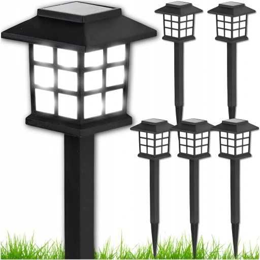 6x Lampa solarna LED ogrodowa z czujnikiem wbijana ozdobna Lampki