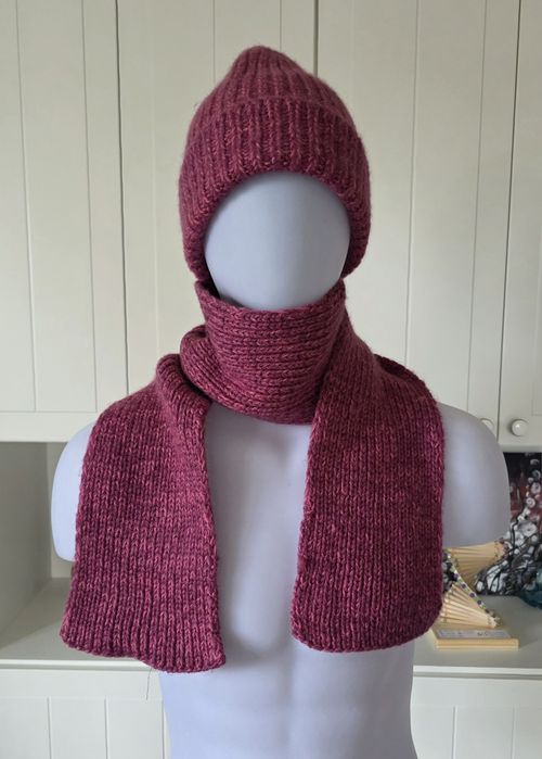 Ciepły komplet handmade czapka szalik wełniany wełna wool ull hatt hat