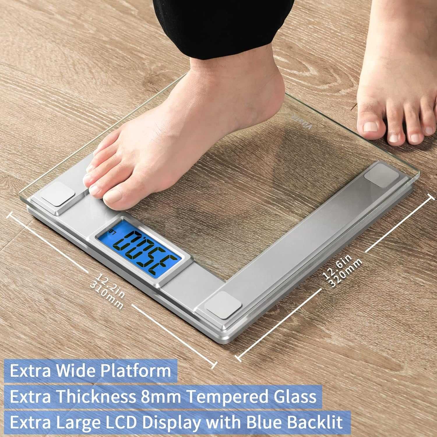 Vitafit Cyfrowa waga łazienkowa do 250 kg masy ciała i BMI z aplikacji