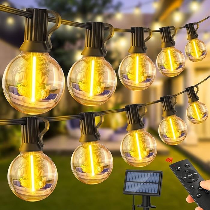 Ретро гірлянди 15 м на сонячній батареі з дистанційним керуванням