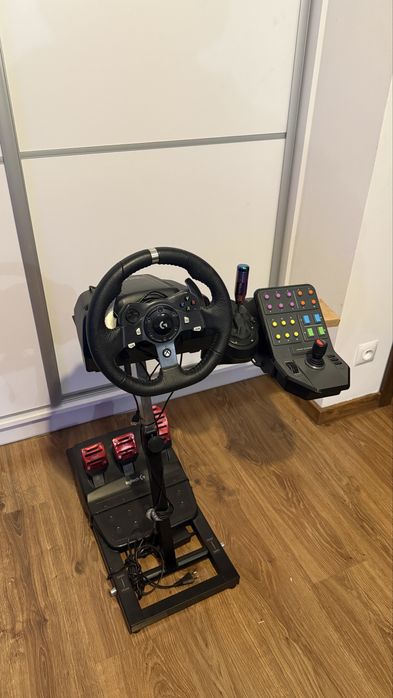Kierownica logitech 920+shifter+panel saitek+stojak