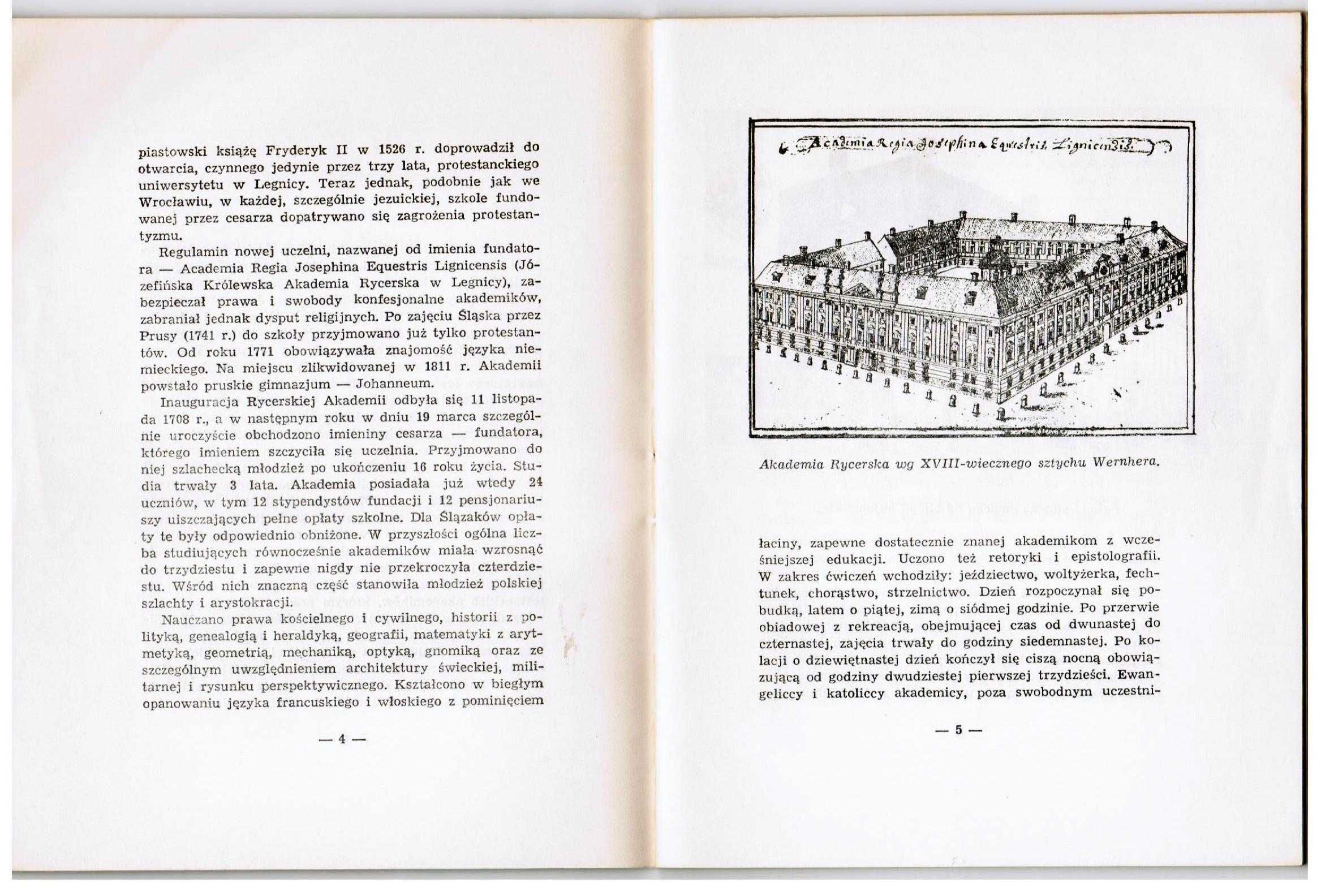 Akademia Rycerska w Legnicy, historia i zabytki, Dolny Śląsk