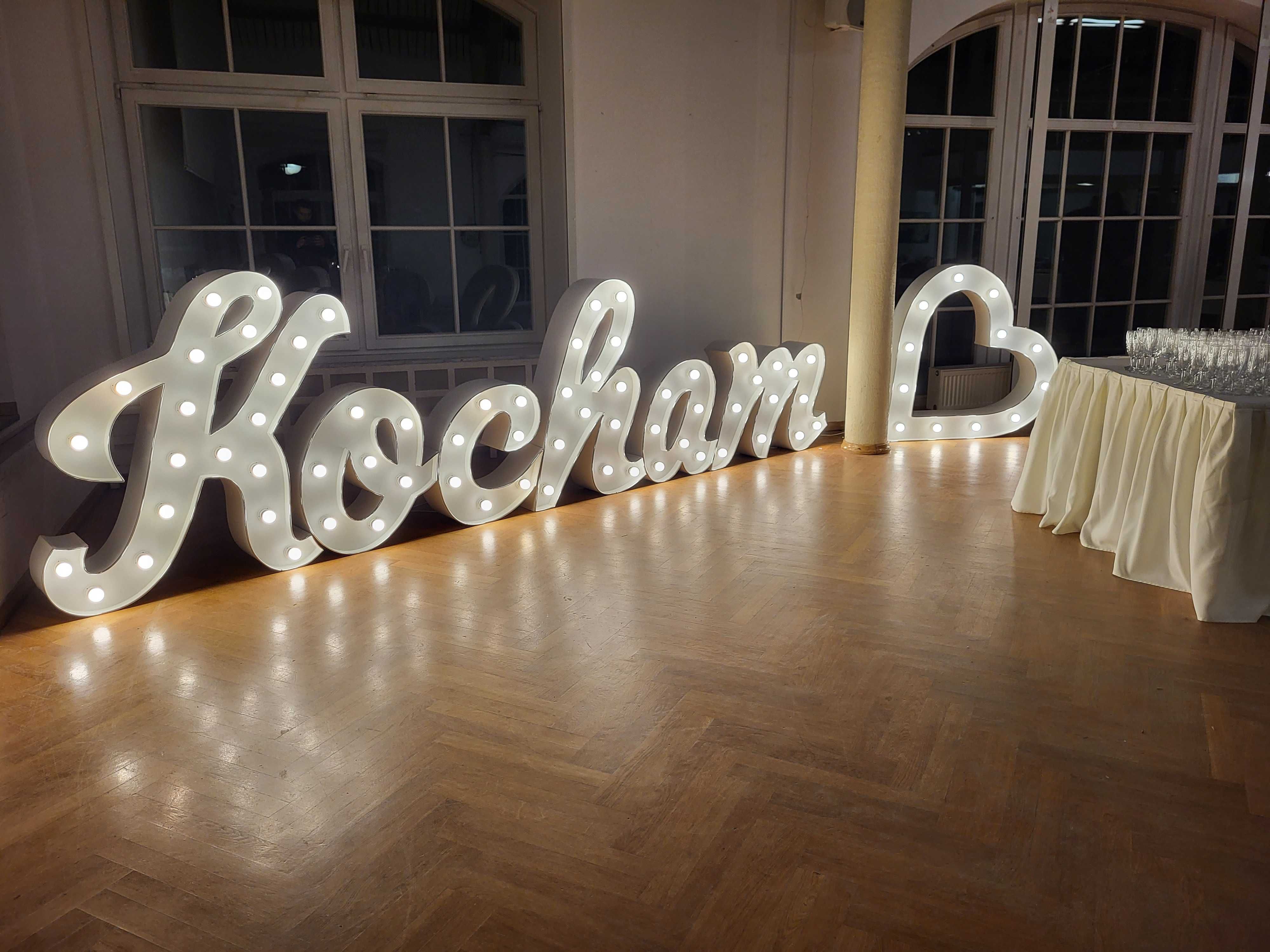 Napis na wesele LOVE MIŁOŚĆ KOCHAM SERCE atrakcja dekoracje