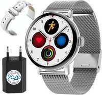 Zegarek DAMSKI smartwatch ROZMOWY SMS zdrowie 2 paski PL na prezent