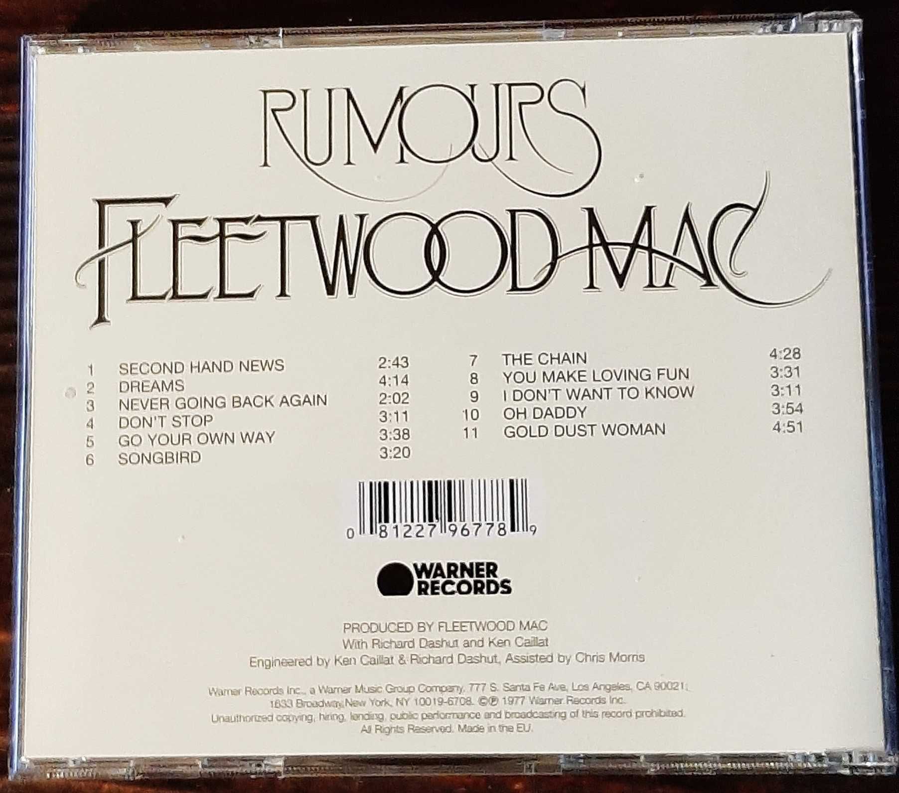 Polecam Kultowy Album CD  Kultowego Zespołu FLEETWOOD MAC - Rumours