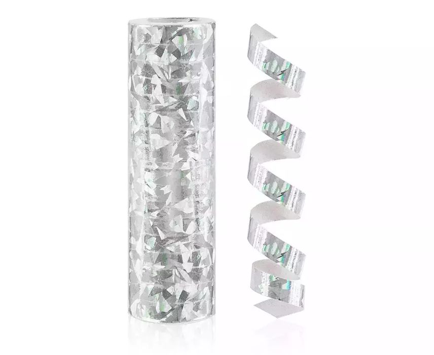 Serpentyna holograficzna srebrna 4m. Godan. Nowy Produkt