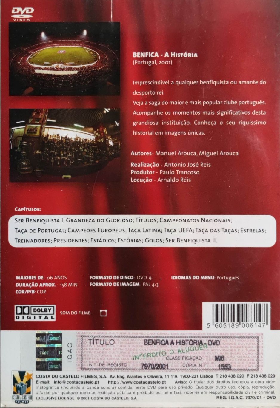 Lote de 3 DVD - BENFICA ( ler anuncio)