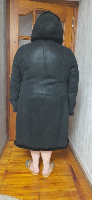 Женская натуральная дублёнка большой размер.