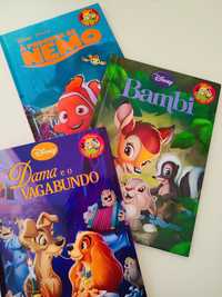 Pack 3 Livros Novos: A Dama e o Vagabundo, Bambi, À Procura de Nemo