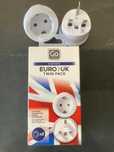 Pack 2 adaptadores de tomada Reino Unido (Tipo G) -> Europa (Tipo F)