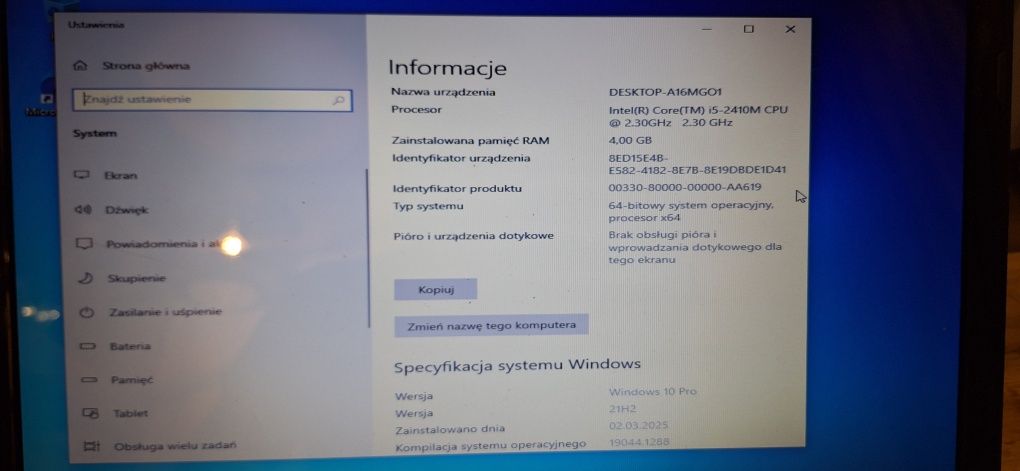 laptop msi  16g5