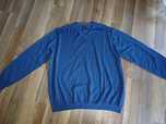 Sweter wełna merino XXXL granatowy męski merynos M&S wełniany