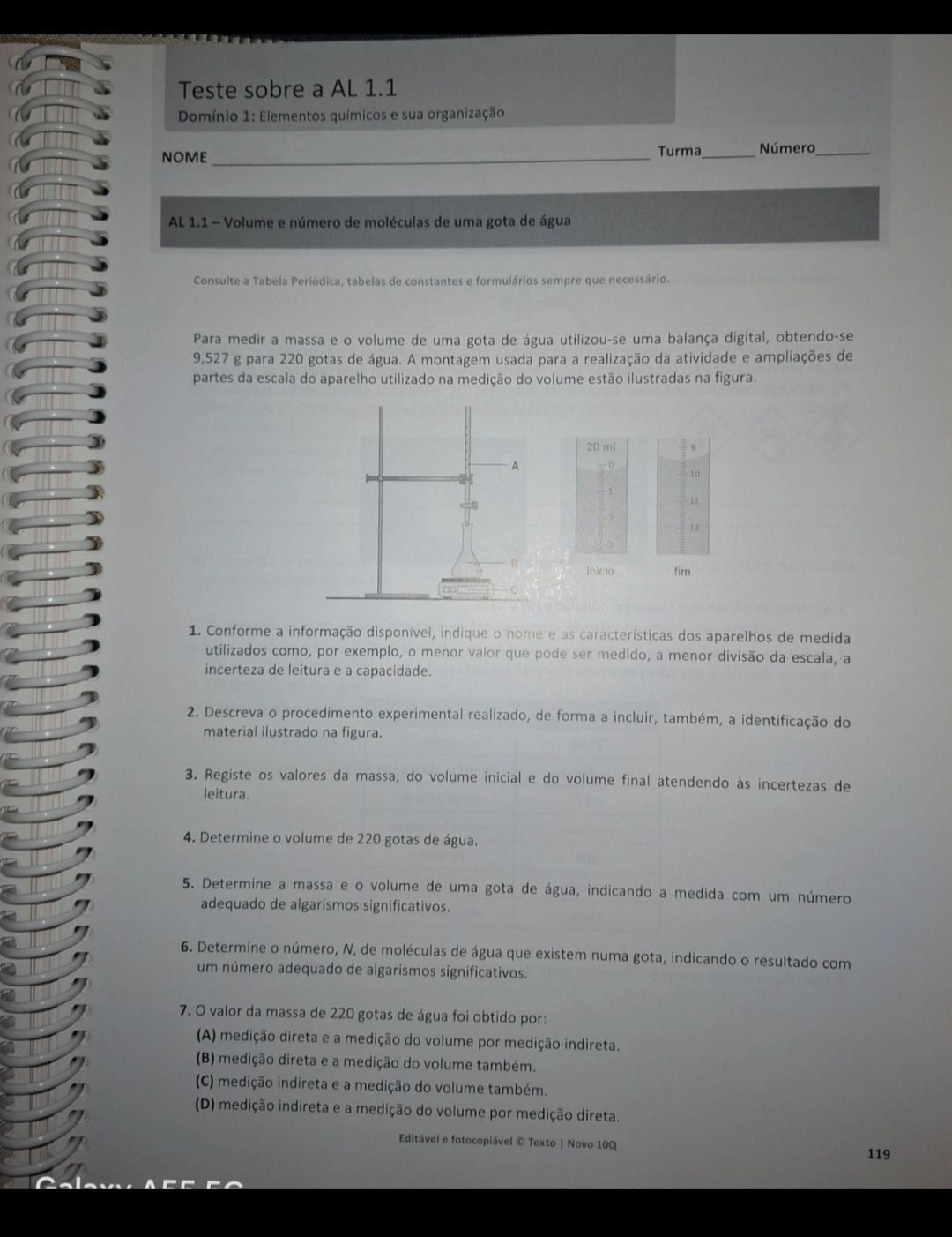 FQ 10ano, Caderno de Apoio ao Professor.