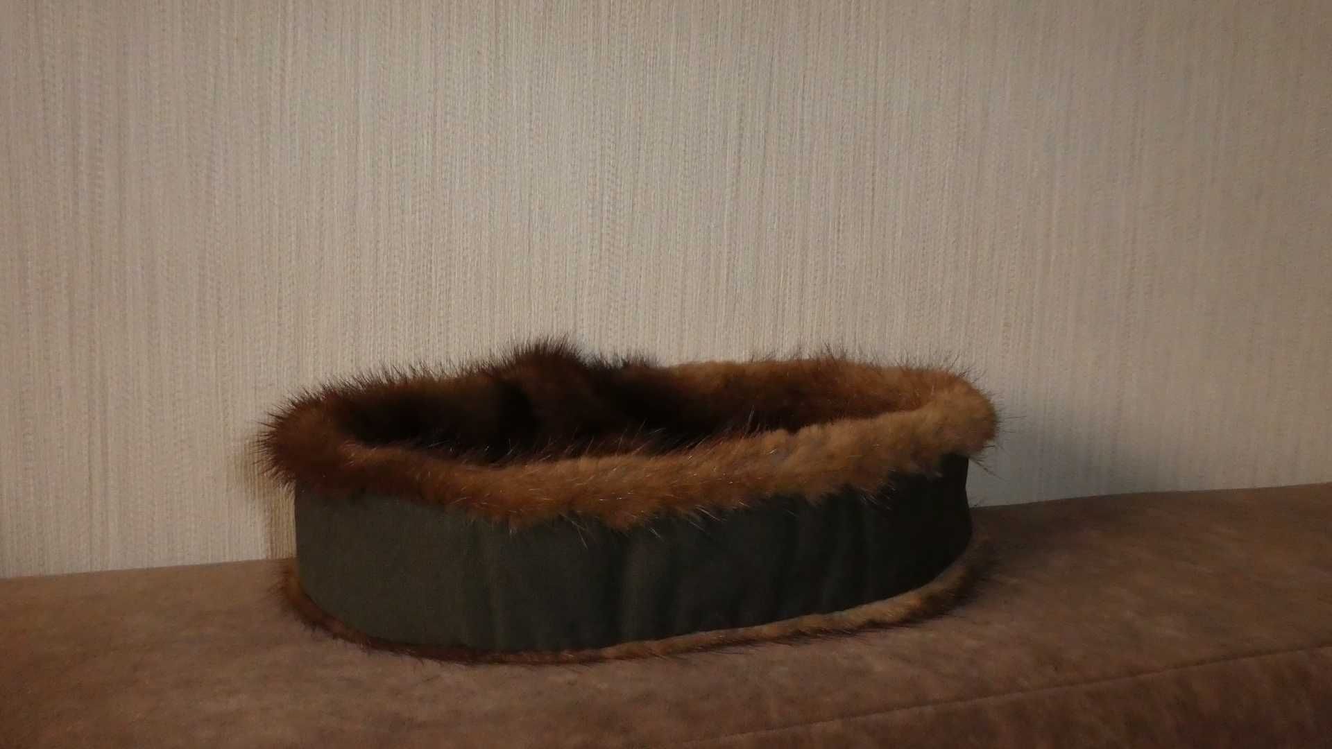 Opaska z jasnej naturalnej norki szer 6 cm