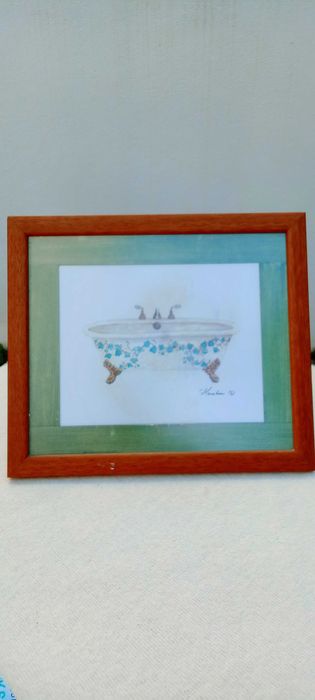 4 Litografias de banheiras, de  Consuelo Gamboa, emolduradas à medida