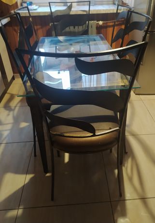 Stół i 6 krzeseł krzesła metaloplastyka