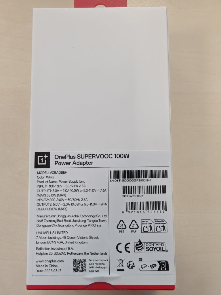 OnePlus Supervook charger 100W Зарядний пристрій блок