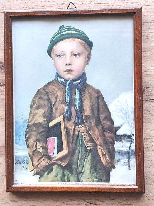 A.Samuel. Niespotykana  reprodukcja "Chłopiec  w śnieżnym krajobrazie"