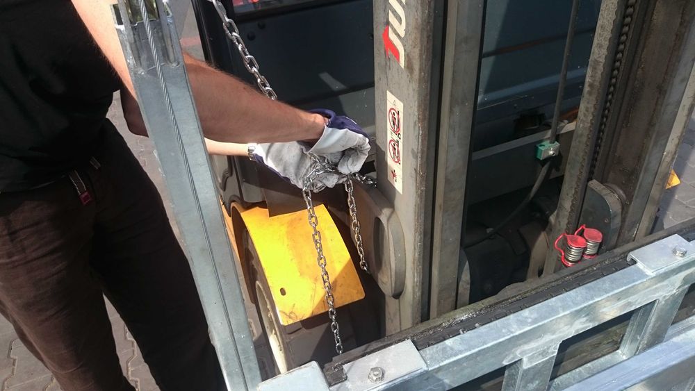 Wywrotnica do skrzyń WMA-115 KRÓLIK  l  obrotnica do wózka widłowego