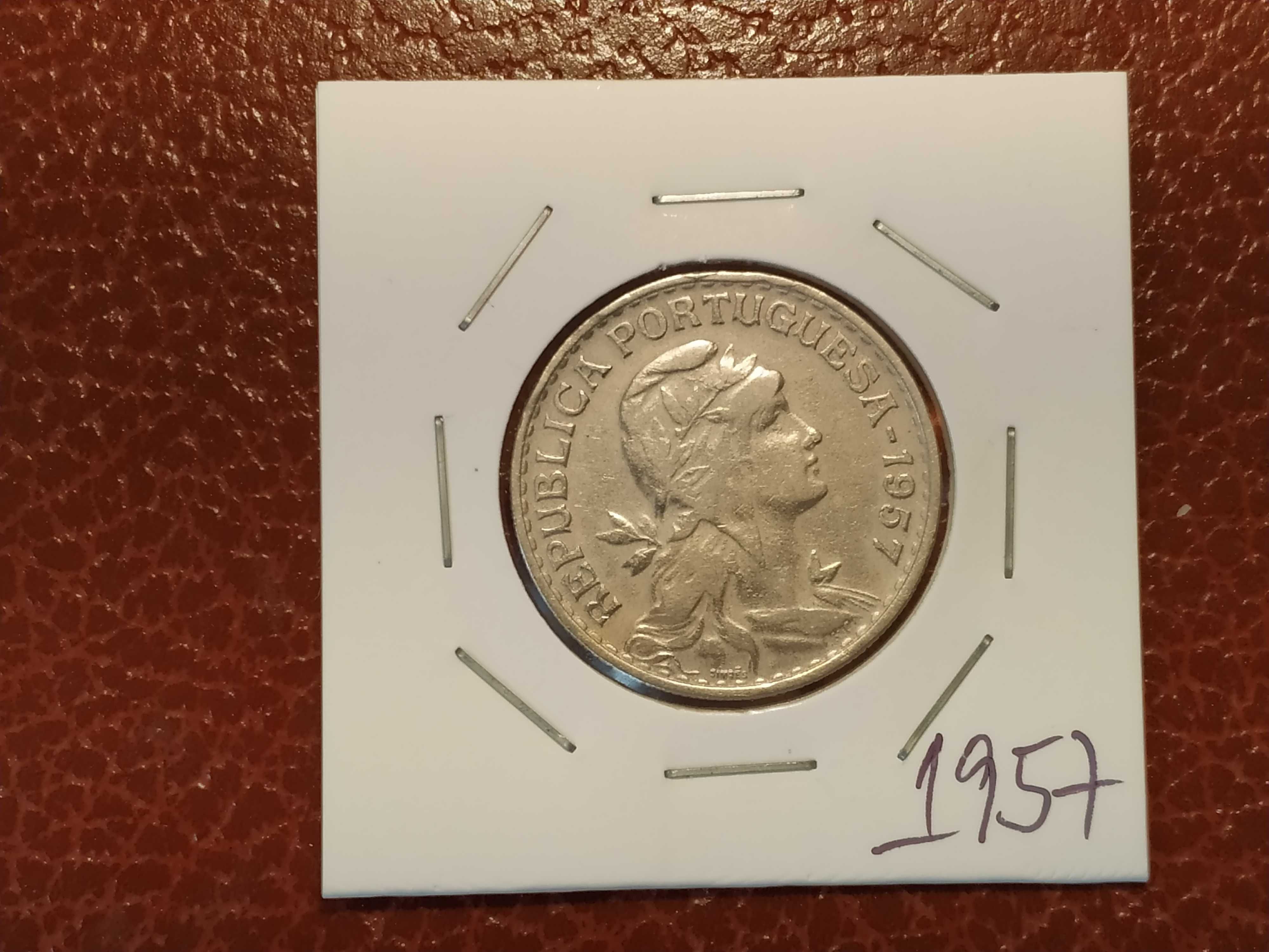 Portugal - moeda de 1 escudo de 1957 em alpaca
