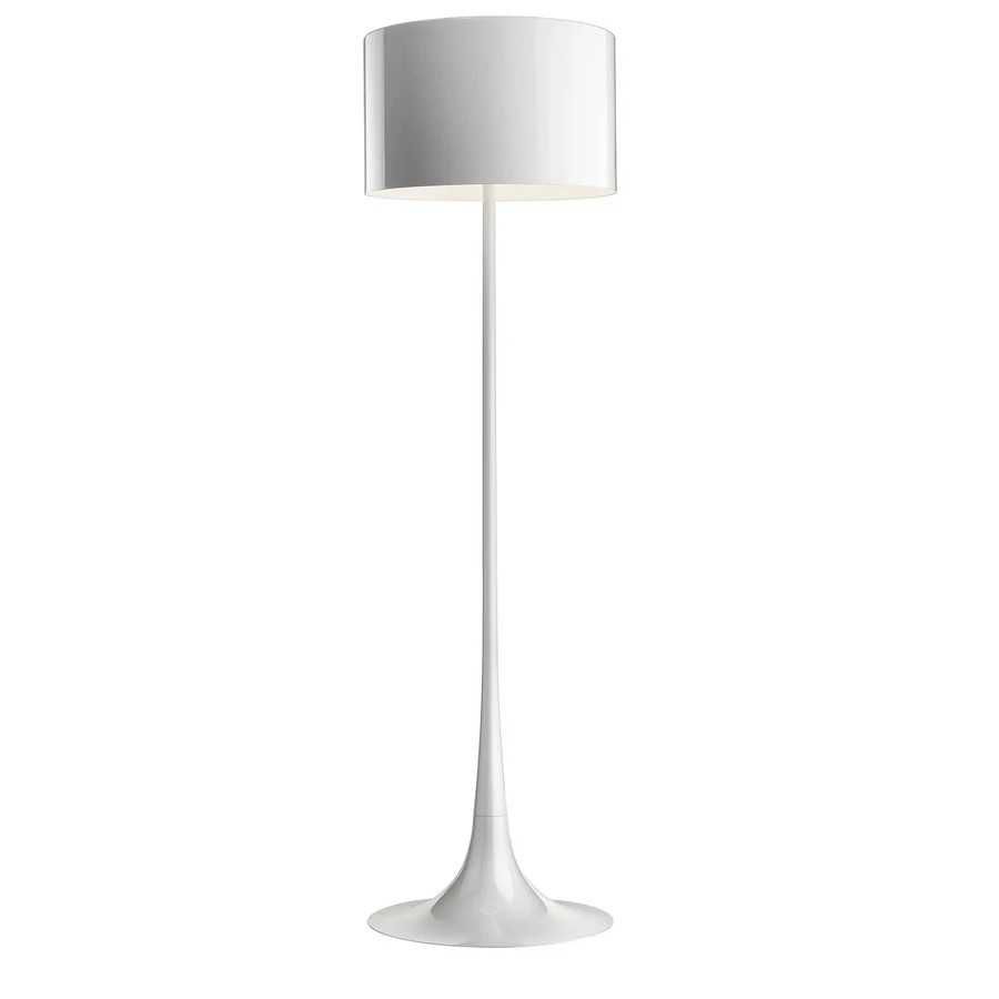 Дизайнерская напольная лампа Торшер Flos Spun Light F Белый Металлик