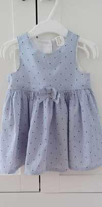 Sukienka H&M niebieska w kropeczki rozmiar 68 4-6 miesięcy