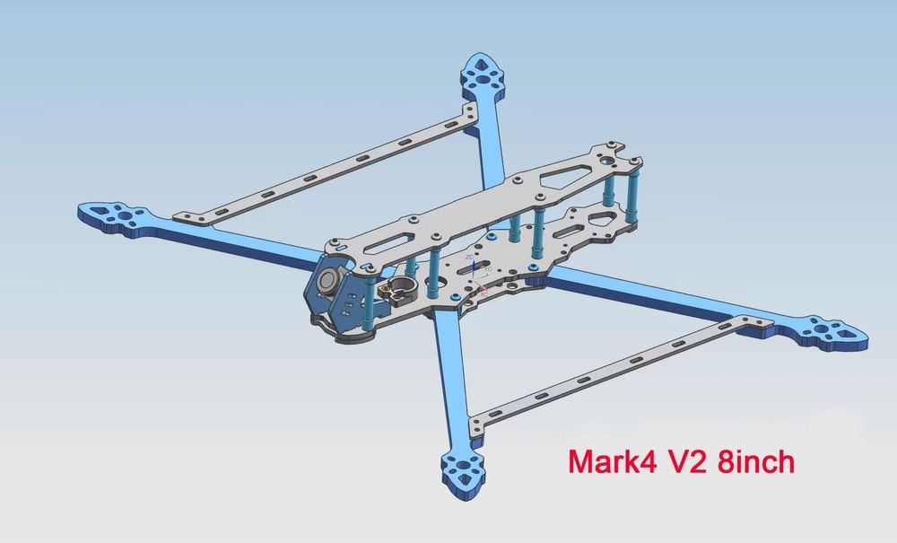 Карбонова рама FPV для квадрокоптера Mark4 v2 8/10/13 Pro inch
