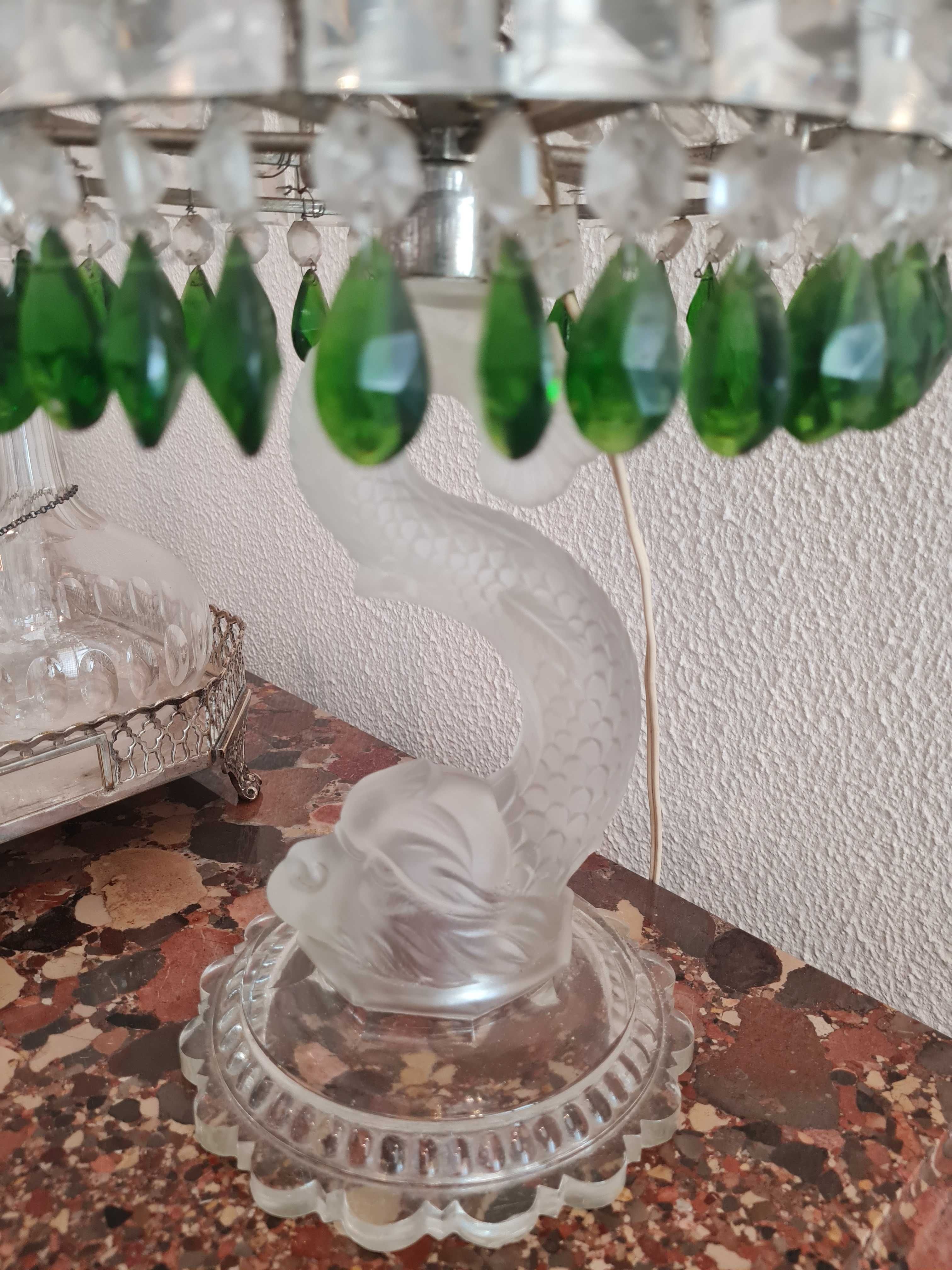 candeeiro de mesa vidro e cristal