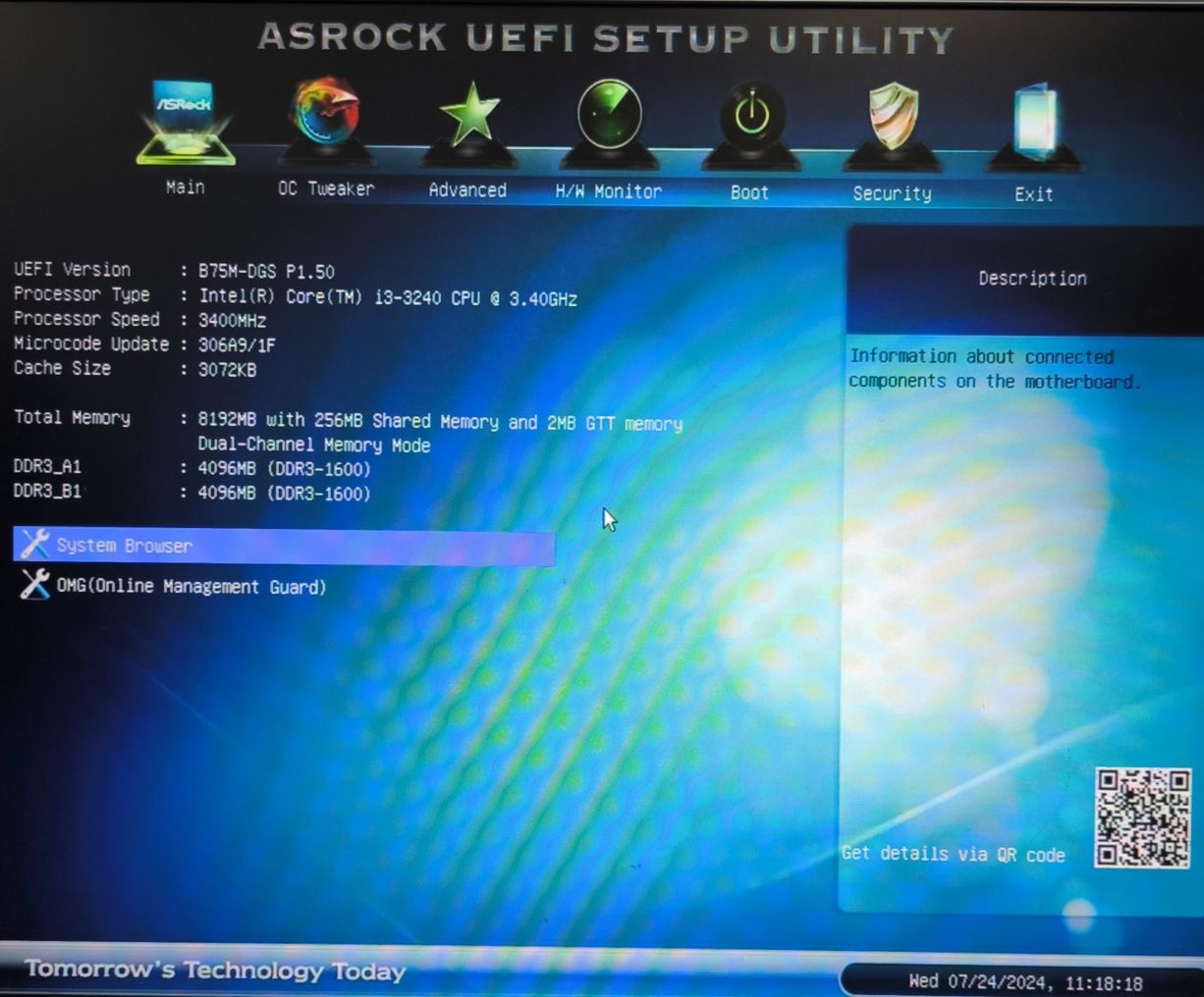 Komputer stacjonarny i3-3240/8GB/SSD/HDD