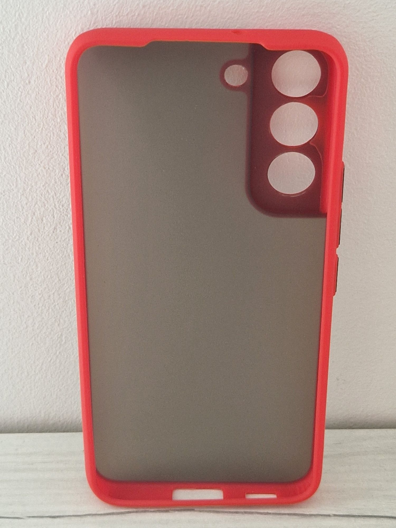 Vennus Color Button Bumper do Samsung Galaxy S22 Plus Czerwony