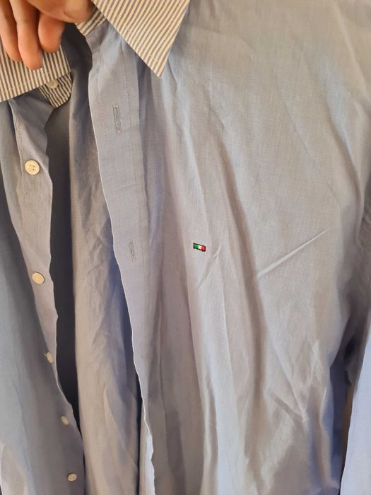 Camisa Italiana Azul Slim Fit Tamanho L - Humberto Pascuini Shirt