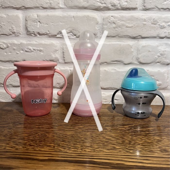 Чашка-непроливайка Nubu, пляшечки для годування