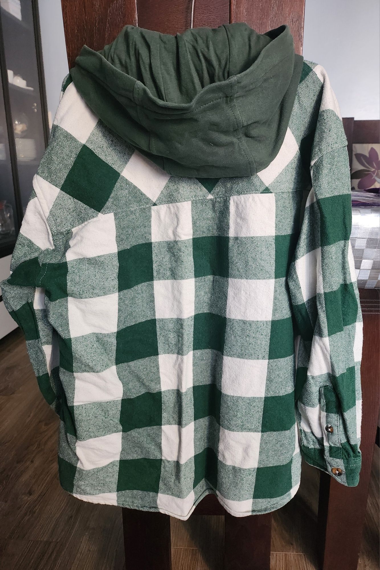 Koszula flanelowa z kapturem r. 152 smyk
