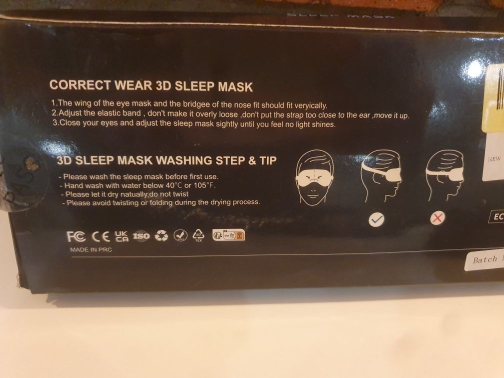 Maska 3D do spania dwie sztuki