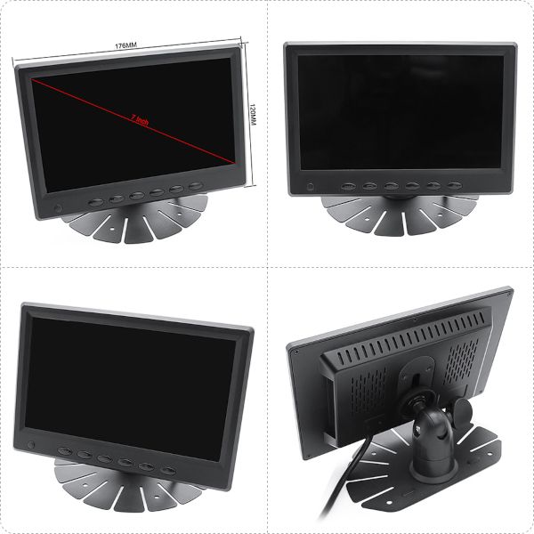 MONITOR 7" AHD DVR 1920x1080p 7 cali DZIELONY EKRAN Rejestrator Nagryw