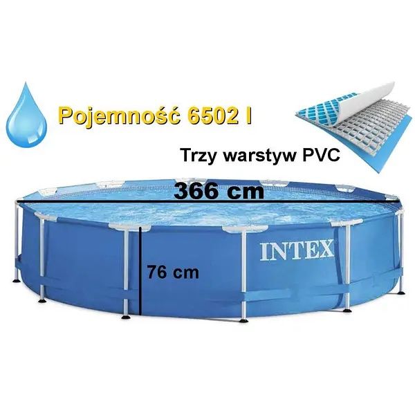 Каркасний басейн для дому та дачі Intex 28210 (366 х 76 см)