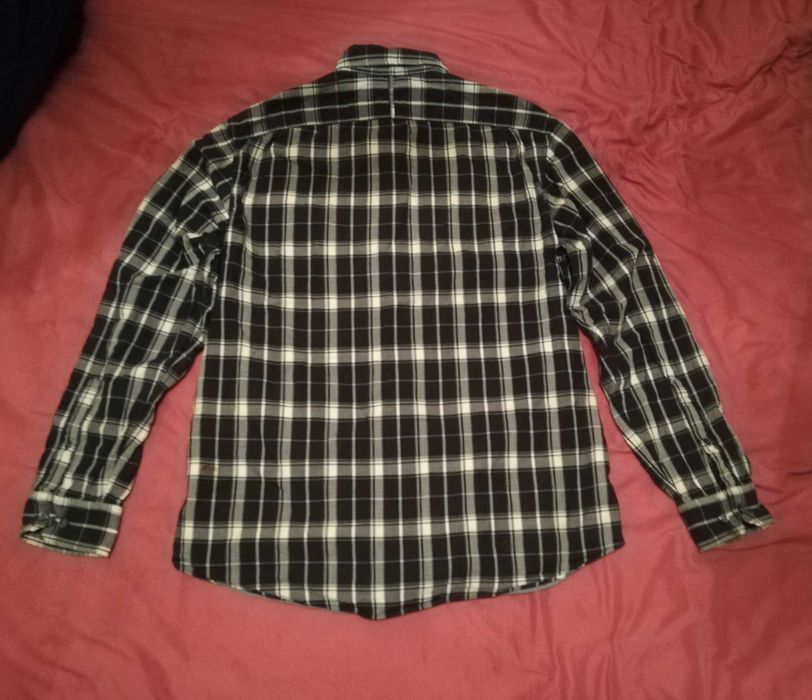 Koszula męska w kratę Banana Republic L 100% bawełna plamki
