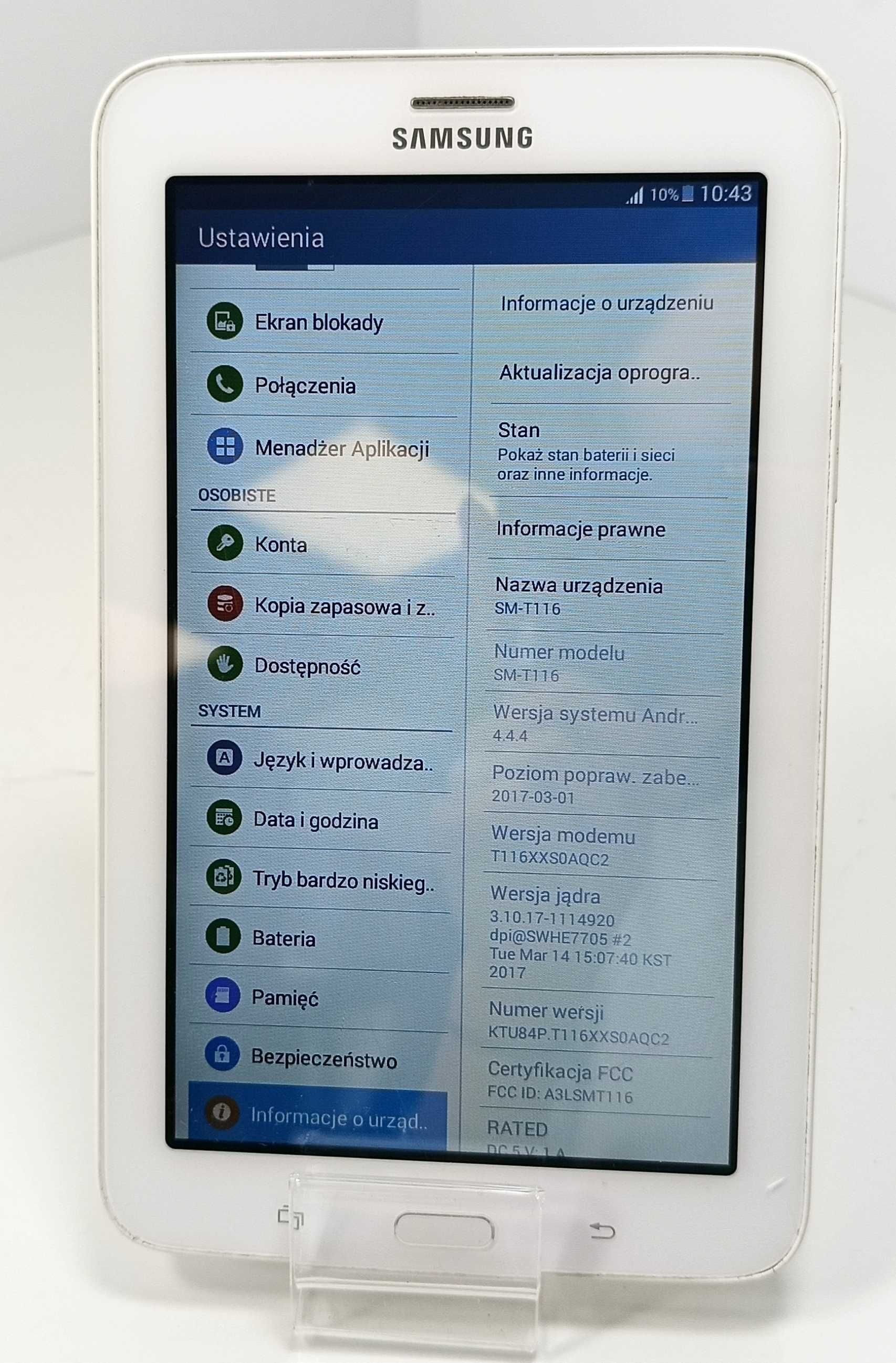 Tablet Samsung SM-T116 7" 1 GB / 1 GB